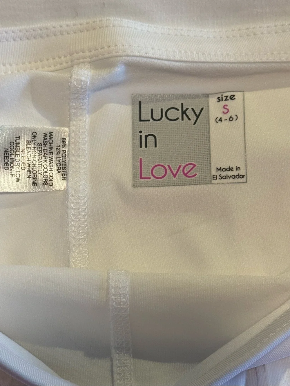 Lucky in Love Pleated White Skort with Pink Accent Size Small 4-6